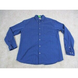 Carbon 2 Cobalt Shirt Adult Medium Blue Cotton Preppy Casual Button Up Mens